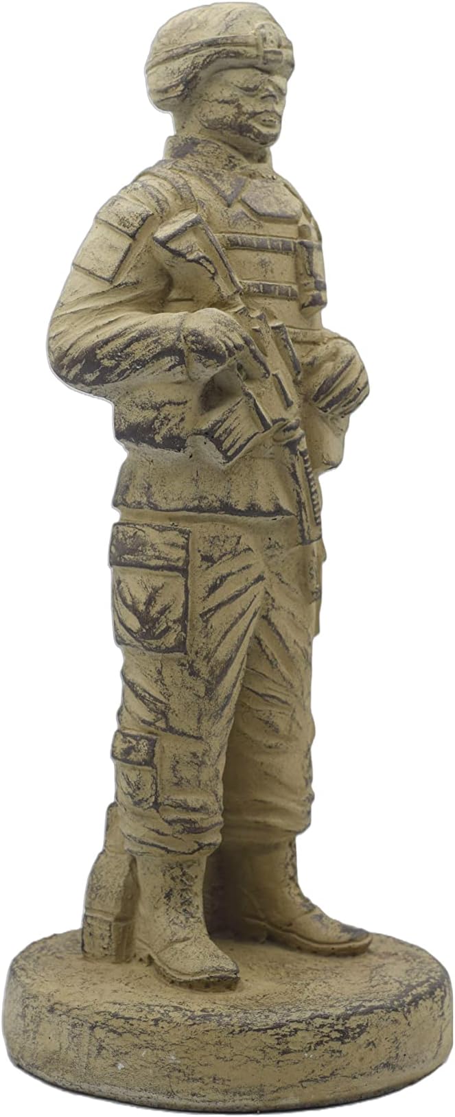 Solid Rock Stoneworks Small Standing Soldier 13in Tall Desert Sand Brown Color