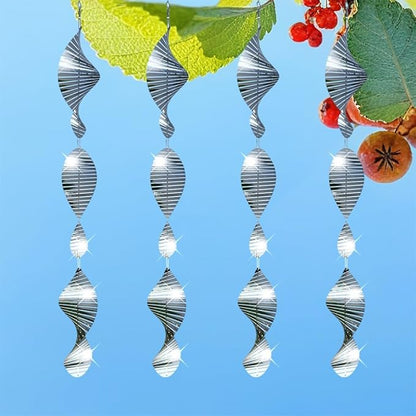 12PCS Bird Deterrents for Outside Patio, 3D Stainless Steel Bird Reflectors to Keep Birds Away, Woodpecker Deterrent for House，Bird Scare Devices to Keep Owl，Pigeons Away from Your Garden, Orchards