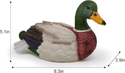 Mallard Duck Decor Garden Statue: Decorations for Home Small Duckling Figurine Lawn Ornaments Yard Sculpture Resin Animal Figures for Outside Decorative Backyard Art