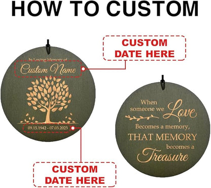 ASTARIN Personalized Tree of Life Memorial Wind Chiems, Sympathy Gift Outdoor Deep Tone Wind Chimes for Loss of Loved One Mom, Hanging on The Porch Garden Patio Yard(Produced in USA)