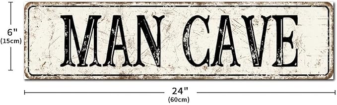 Madcolitote Personalized Man Cave Street Sign Vintage Man Cave Wood Signs Wall Art Rustic Wall Decorations for Living Room Home Decor for Home Man Cave Door Porch Garden Party 6x24in