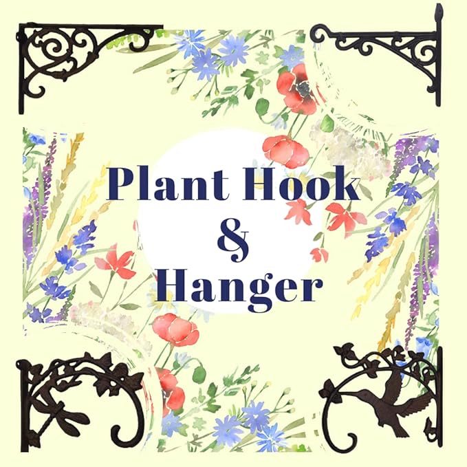 Comfy Hour 11" Heavy Duty Cast Iron Plant Wall Hanger, Decorative Bird Feeder Bracket for Outdoor Garden, Metal Hanging Plant Hook for Flower Pots, Lanterns & Wind Chimes, Brown