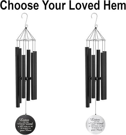 ASTARIN Personalized 30" Bereavement Wind Chimes for Outside, Memorial Gift in Remembrance of a Loved One, Sympathy Gift for Loss of Mother Father Husband, Garden Patio Decor