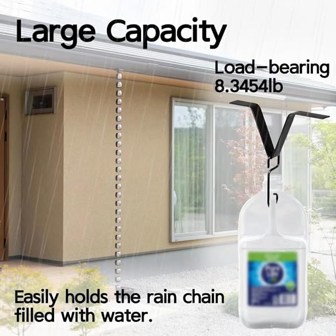 Rain Chain Gutters Adapter Clip for Outside V Style Copper Hook Hanger Iron Connector for Rain Chimes Downspout Outside Hardware Rain Catcher System Installation Accessories for Garden & Yard Spring.