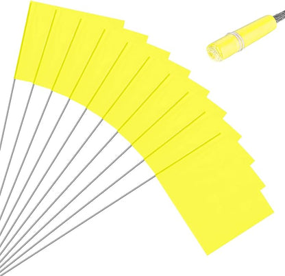 M METERXITY 10-Pack Blank Marking Flags, 15x5.1x4 Inch Waterproof Yard Flags Marking for Lawn/Garden/Irrigation/Landscape/Sprinkler/Survey/Dog Training/DIY [Yellow]