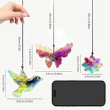 SNAIL GARDEN 3PCS Crystal Prism Suncatcher - Butterfly, Bird & Lucky Four-Leaf Clover, 1.69-3.35in Sun Catcher Crystals, Hanging Crystals for Windows, Patio, Yard, Home Garden
