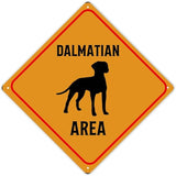 Dalmatian Area Xing Caution Crossing Sign Dalmatian Dog Metal Tin Sign Warning Sign Novelty Road Fence Yard Wall Decor For Indoor Outdoor Highway12x12in