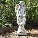 Joseph's Studio by Roman, 21" Solar Angel with Small Bird Feeder Garden Statue, Religious Outdoor Decor