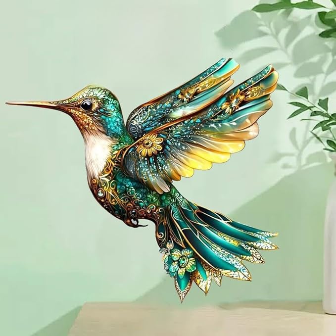 Hummingbird Suncatchers for Windows Hanging Garden Suncatcher Acrylic Window Hanging Panels Decor Gifts for Mom Friend Grandma Wife Housewarming Birthday Home 7.87 * 7.87inc/20 * 20cm (E)
