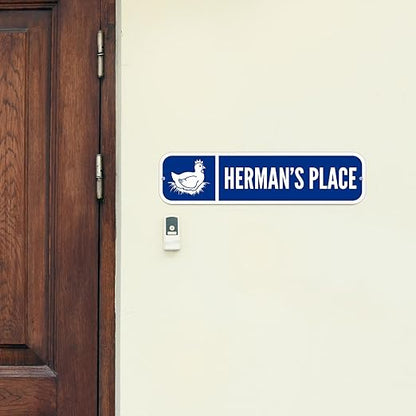 SmartSign Customize Your Own Blue Street Sign with Hen Symbol | 6" x 24" 3M EG Reflective Aluminum