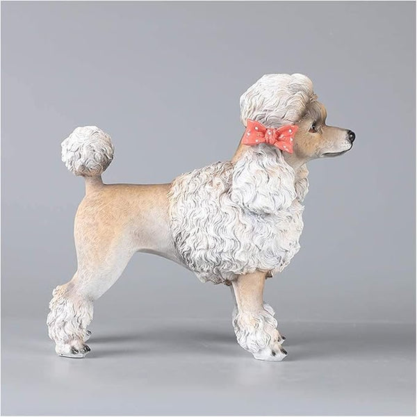 Garden Statue Animal Sculpture Outdoor Decor Gift Statue Decoration, Poodle Sculpture Resin Model, Living Room Garden Decoration Crafts, Children's Friends and Gifts 24 17 23.5cm