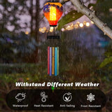 Starsoul Solar Wind Chimes for Outside, Colorful Hot Air Balloon Wind Chime with Flickering Flame, Outdoor Glass Windchimes Garden Decor, Gift for Mother's Day