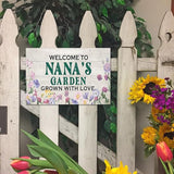 YOYI ART Welcome to Nana's Garden Sign for Outside, Vintage Metal Garden Decor Wall Art, Patio Sign for Outdoor, Yard, Gifts for Women Mom, 12 x 8 inch
