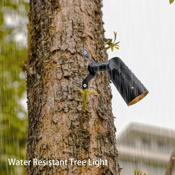 Landscape Lighting Tree Down Lights Outdoor Moonlight,Replaceable Low Voltage MR16 LED Aluminum Housing for Directional Wall Patio Mounted Post Fence Lights Warm White Black Finish