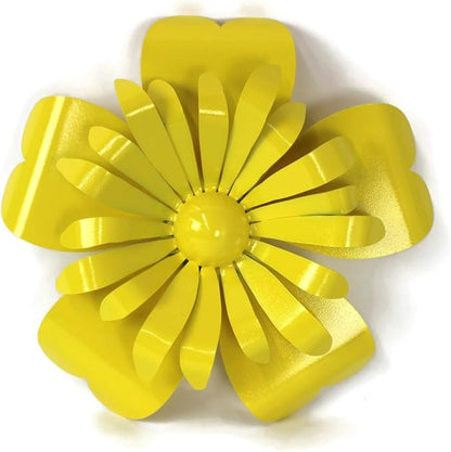 Metal Rustic and Colorful Flower Stakes Ranging from 9.5 to 36 Inches Tall (Sunflower Wall Hanger 14.5" Tall, Yellow)