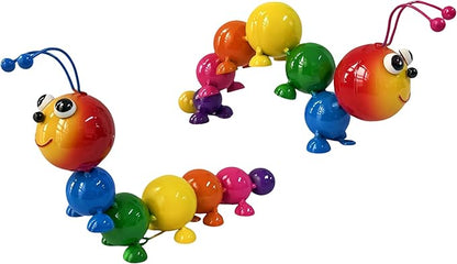 Metal Caterpillar Statue Indoor Outdoor Vivid Yard Art Garden Decor for Outside Patio Lawn Ornaments Fence Decorations Gift for Family Friends Garden Lovers 2 Pack(Color & Curved)