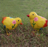Chicken Statue Metal Hen and Chick Animal Sculpture Garden Decoration Metal Yard Art for Patio Lawn Backyard Outdoor Decoration A Set of 3