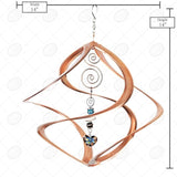 Red Carpet Studios 31042 Cosmix Wind Spinner Double Helix, Copper W/Heart Crystal, 14 Inch