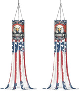 Jeiento 40Inch US Flag with Eagle Windsock Flag 2 Pack American Flag Wind Socks Independence Day Outdoor Hanging Decoration Celebrate 250 Years Anniversary Windsock for Garden/Yard/Tree,Spring Decor