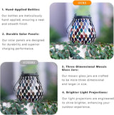 Starsoul Solar Lanterns Outdoor Waterproof, Exquisite Colorful Mosaic Glass Solar Garden Decor, Gifts for Women Mom Grandma