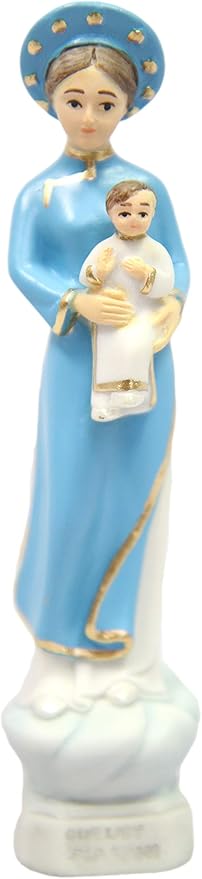 Vittoria Collection 5 Inch Our Lady of La Vang Statue Indoor Outdoor Made in Italy
