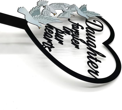 HPMAISON 11 inch Metal Daughter Memorial Stake Grave Decorations for Cemetery Gravesite Sympathy Markers Waterproof Memorial Gifts for Loss of Daughter Tombstones Plaque Outdoors Lawn Yard Decor