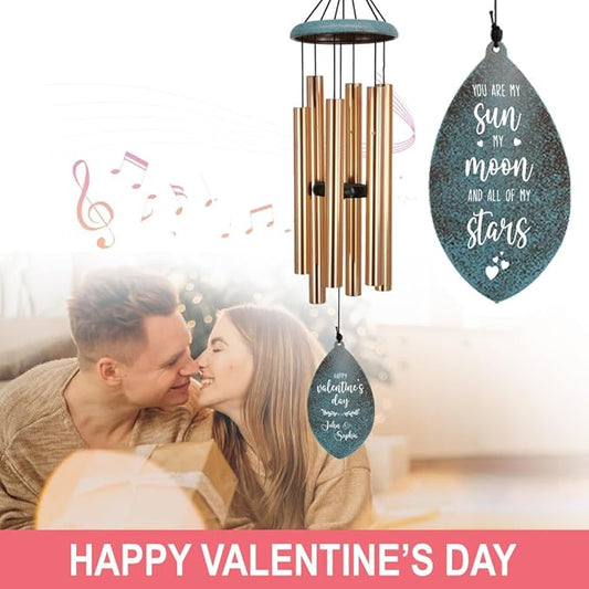 ASTARIN Wedding Gifts Wind Chime, Personalized Names & Date Wind Chimes Gifts for Couple 2026, Wedding Gift for Newlywed Husband Wife, Engagement Gift Valentine’s Day Anniversary(Produced in USA)