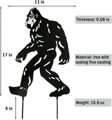 Bigfoot Peek Decorative Garden Stake Sasquatch Metal Silhouette Sign Standout Sculpture Decor Outdoor Yard Patio Lawn Big Foot Gifts 17x11.4 in