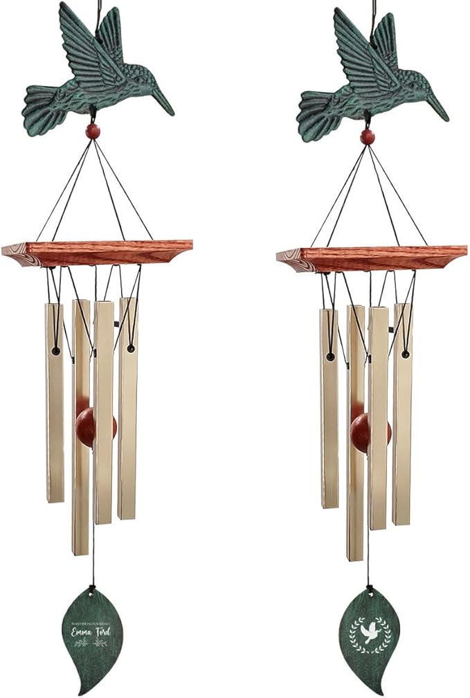 ASTARIN Memorial Custom Wind Chimes for Loss of Loved One, Wind Chimes for Patio Yard Decor, 24'' (Condolences-7)
