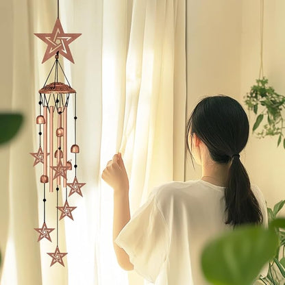 Wind Chimes for Outside, Melodious Melodic Tones Star Style Windchimes Suitable for Outdoor Garden Patio Porch Decor, Unique 33“ Metal Memorial Wind Chimes Friendship Gifts for Women