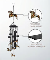 35.4" Dachshund Wind Chimes for Outside, Metal Windchimes, Dachshund Wind Chime Garden Decor, Mothers Day Birthday Memorial Gifts for Mom Grandma Wife, Durable Outdoors Decor