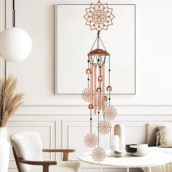 Large Aluminium Wind Chimes 33" Outdoor Deep Tone Memorial Wind Chime with Mandala Wind Catcher, Sympathy for Loss of Loved Mom Father,Metal Wind Chimes for Garden Patio Balcony Home Decor