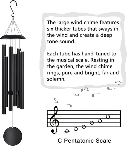 Large Wind Chimes for Outside Deep Tone, Memorial Sympathy Gifts for Loss of Loved One,48" Wind Chime with 6 Heavy Tuned Aluminum Tubes Outdoor Clearance for Garden,Yard,Patio & Lawn