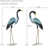 Extra-Large 45.3" Crane Decor, Handcrafted Metal Heron Lawn Sculptures with Stable U-Ground Stakes, Backyard Decoration, Metal Garden Bird Animal Yard Art, Lawn Ornament