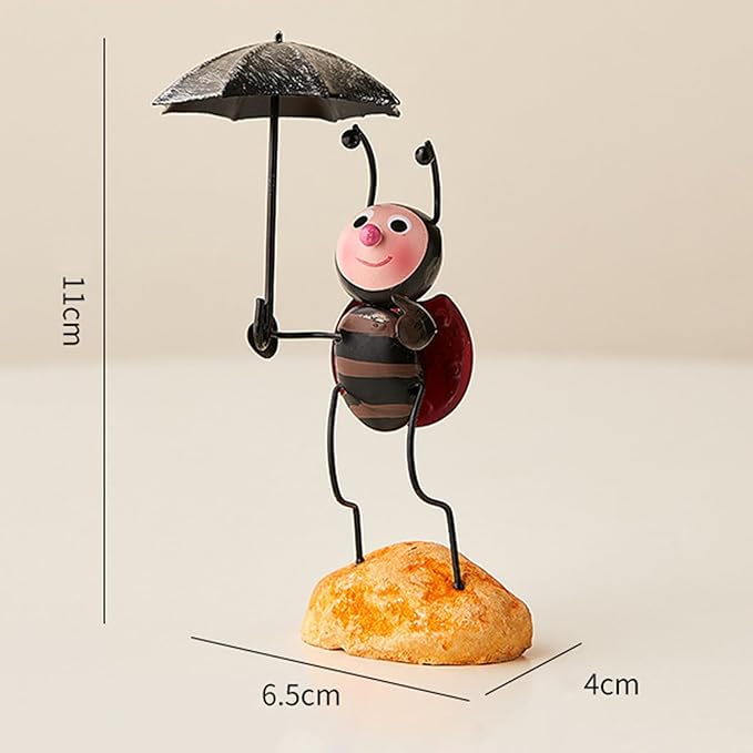 Metal Ant Garden Decor Sculpture Metal Garden Decor for Outside,Garden Sculpture Cute Ant Garden Statue for Backyard,Patio,Tree,Lawn (Yellow, 6PCS)