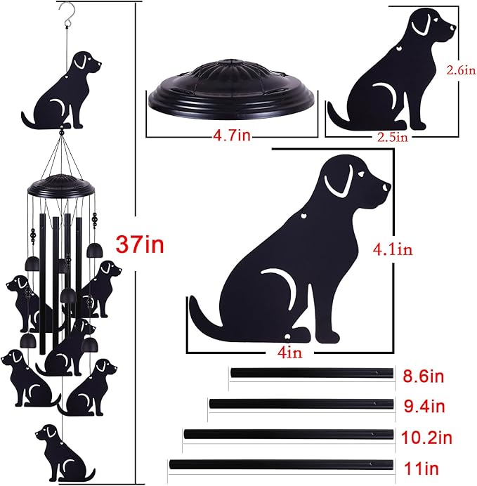 Dogs Wind Chimes Outdoor Decor, Mobile Wind Catcher, Retro Wind Bells, Blessing Wind Chime, Memorial Windchimes for Home, Balcony, Yard, Room, Xmas, Party, Indoor, Garden Decoration, Gifts for Mom