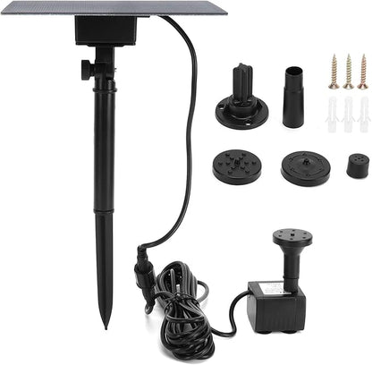 Zerodis Solar Fountain Pump for Bird Bath Pumps Powered Water Fountain with 4 Nozzles Outdoor Floating Bird Bath Landscape Decoration for Garden Pool Pond Solar Pump