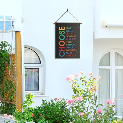 Choose Love Equality Garden Flag, Funny Social Justice Yard Flag for Outside, Kindness Feminist Lawn Garden Flag, Equal Rights DEI Supporter Community Liberal Peace Garden Banner