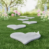 Comfy Hour 12.6" Extra Large Heart Shaped Cast Iron Stepping Stone, 1.2" Thick Heavy Duty Metal Garden Paver, Weatherproof Decorative Path Stone for Outdoor Walkway & Yard, Antique Beige Gray