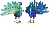 Small Peacock Statue Animal Sculpture Garden Decoration Metal Yard Art for Yard Outdoor Decoration (Purple)