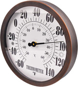 12" Large Outdoor Thermometer - Garden Thermometer Outdoor Decorative, Weather Thermometer Indoor Outdoor with Stainless Steel Enclosure, No Battery Needed