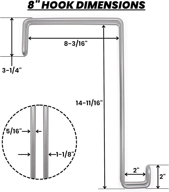 Over The Wall Heavy Duty Concrete Cinder Cement Block Wall Outdoor No Drill Fence Hooks Hangers - Extra Long Large Rafter Ladder Pool Equipment Pole Hangers for Planters Hoses Horse Tack Organization