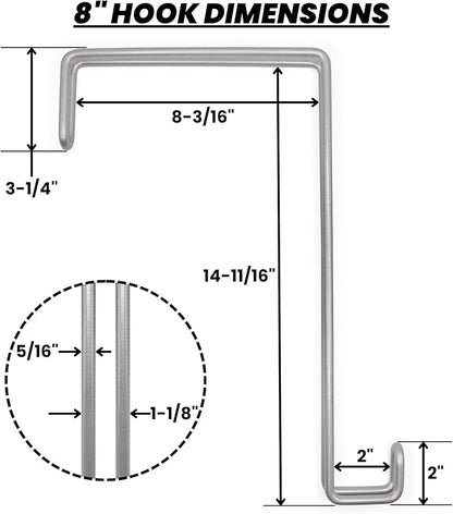 Over The Wall Heavy Duty Concrete Cinder Cement Block Wall Outdoor No Drill Fence Hooks Hangers - Extra Long Large Rafter Ladder Pool Equipment Pole Hangers for Planters Hoses Horse Tack Organization