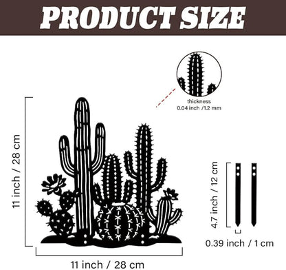 SUPERDANT Metal Cactus Garden Decor for Outside Plant Yard Stakes for Decorations Outdoor Statues Iron Art Stake Decorative Silhouette Lawn Ornament Patio Porch Farmhouse Decoration Gifts