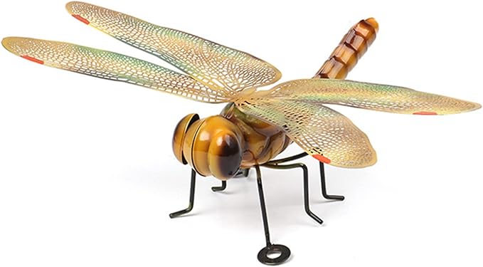 PROW® Metal Insect Ornament Hanging Colorful Dragonfly, Indoor Outdoor Metal Garden Statue Ornament, Spring Ornament for Gardening Enthusiasts