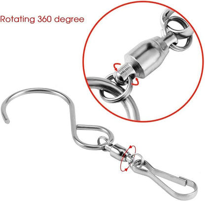 Swivel Clip Hanging Hooks Stainless Steel for Hanging Wind Spinners Wind Chimes Crystal Twisters Party Supply-12 Pack (Swivel Hooks)