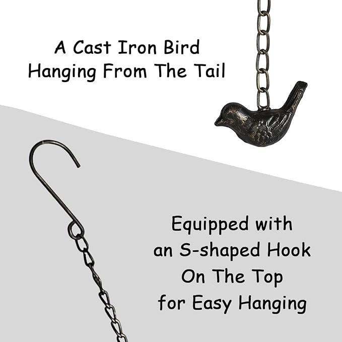 Decorative Sun and Moon Rain Chain, 8.5Ft Metal Rain Chimes for Gutters, Vintage Rotational Sun Rain Chain Downspouts, Functional Replacement Gutter Chains for Outside, Garden Rain Catcher Chain