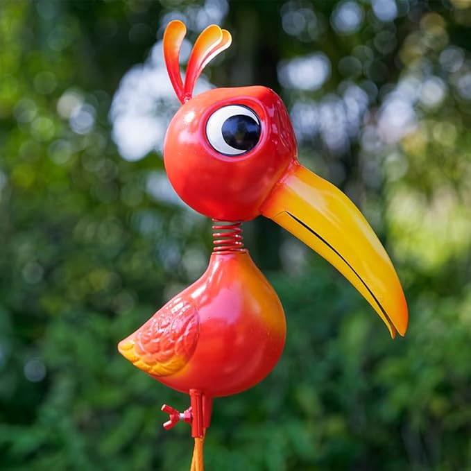 Metal Redfinch Statue Outdoor Garden Decor - 21" Redfinch Decor Outdoor Sculptures - Yard Art Gift for Backyard,Patio,Porch,Home