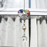 H&D HYALINE & DORA Suncatcher Window Hanging Tree of Life Heart Shaped Crystal Ball Prism Drop Pendant