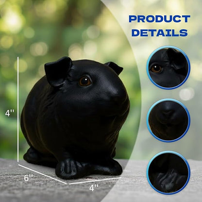 OLOMA Charming Guinea Pig Concrete Garden Figurine Detailed Animal Sculpture with Weatherproof Resin Layer Durable Outdoor Indoor Decor Accent for Yard Lawn Pathway Home